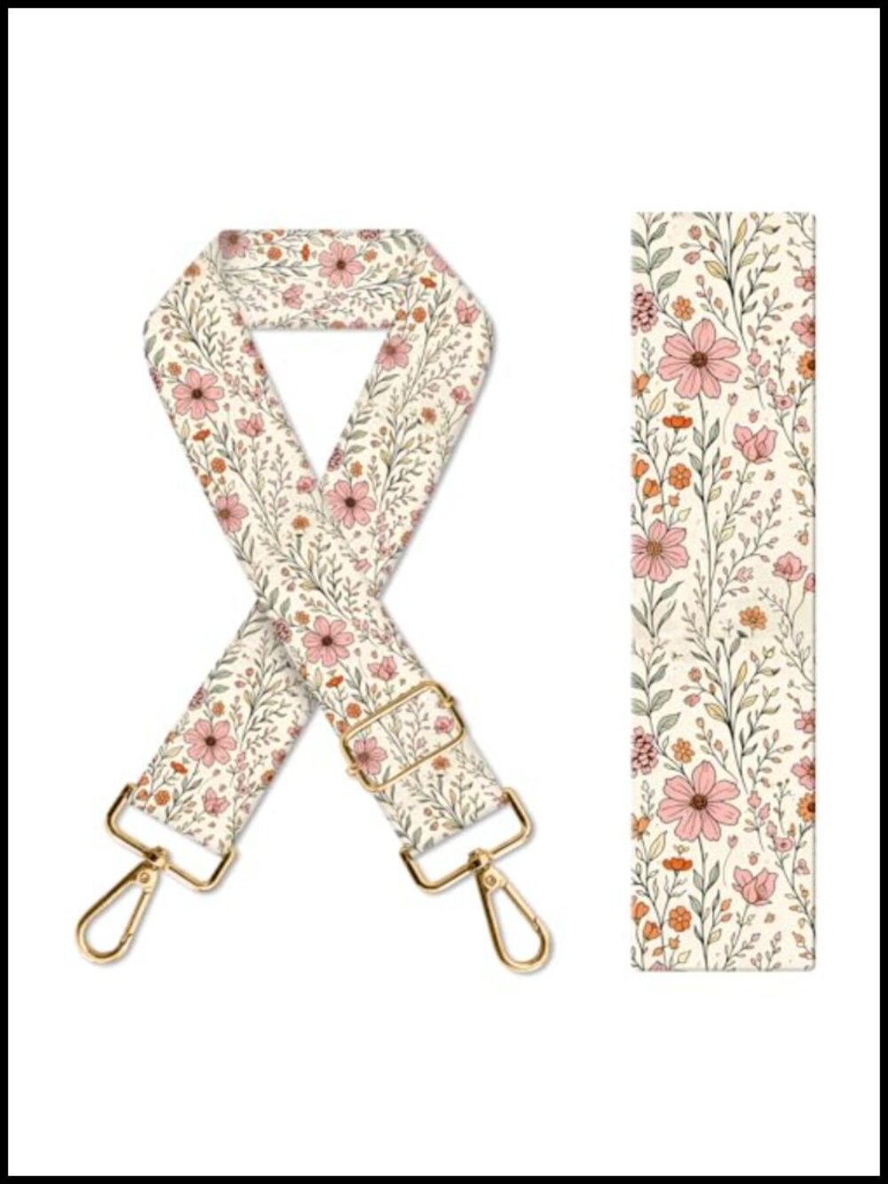 Purse Strap Replacement Crossbody 1.5" Wide Gold Buckle Adjustable Shoulder